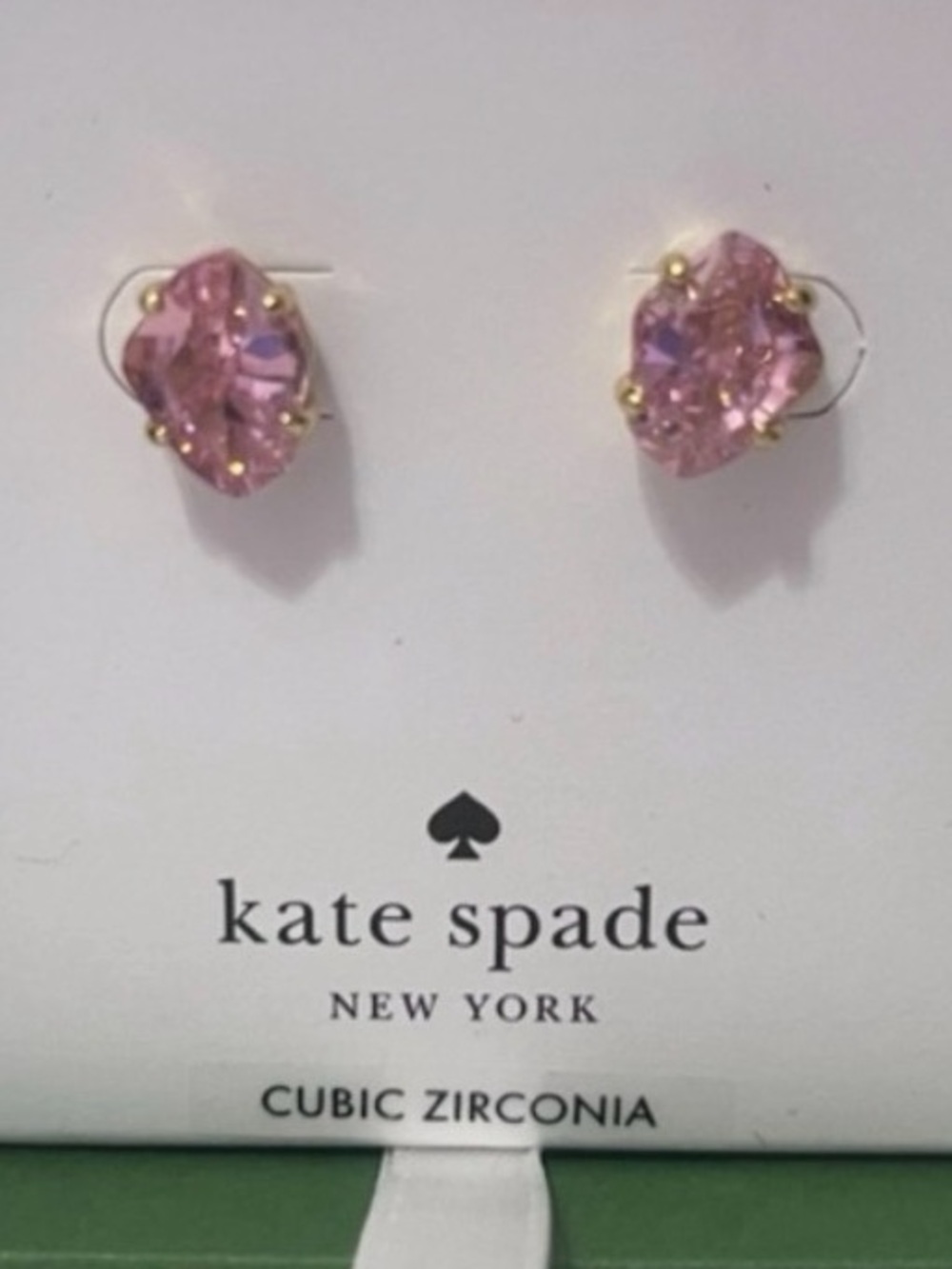 Kate Spade New York Pink Cubic Zirconia Stud Earrings - NWT - Picture 2 of 2